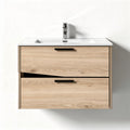 Meuble sous vasque en bois clair avec lavabo intégré dimensions 80 x 45 x 55 cm