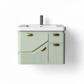 Meuble de salle de bain en bois vert 60 x 45 x 80 cm avec évier intégré