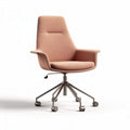 Chaise de bureau pivotante en tissu rose avec base en métal, dimensions 60 x 60 x 90cm