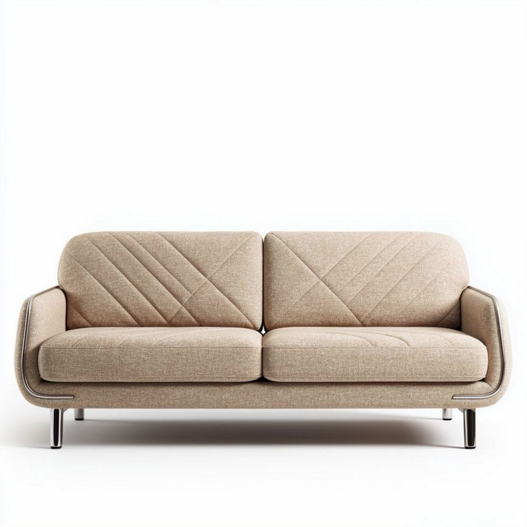 Canapé en tissu beige dimensions 190 x 80 x 85 cm pour salon moderne