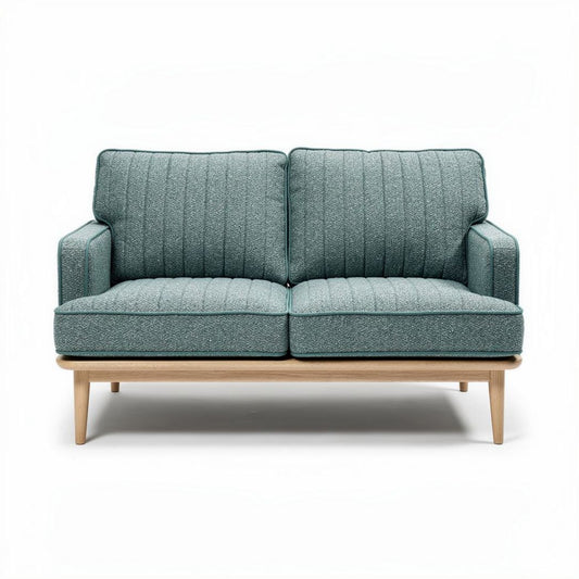 Canapé en tissu vert en bois de frêne 150 x 80 x 80cm pour intérieur moderne