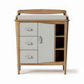 Commode en bois avec plan à langer dimensions 70 x 40 x 85cm couleur naturelle et grise